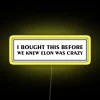 LED Electric Car Sign with Colorful Neon Lighting Effects