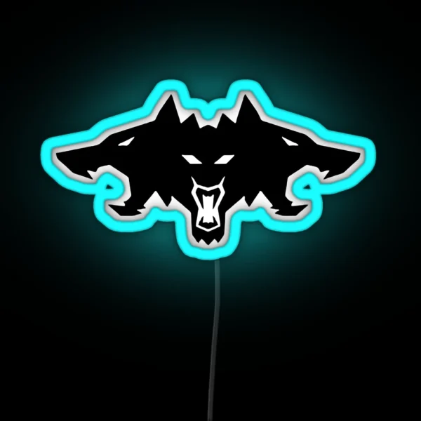 Tesla Cyber Beast Three Headed Wolf RGB Neon Sign