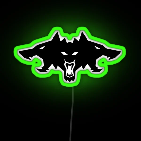 Tesla Cyber Beast Three Headed Wolf RGB Neon Sign