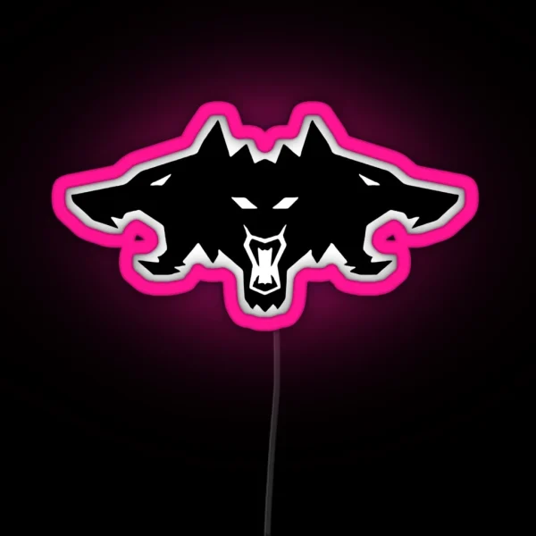 Tesla Cyber Beast Three Headed Wolf RGB Neon Sign