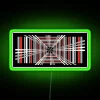 Electric car themed Tesla Plaid badge neon light decor accent