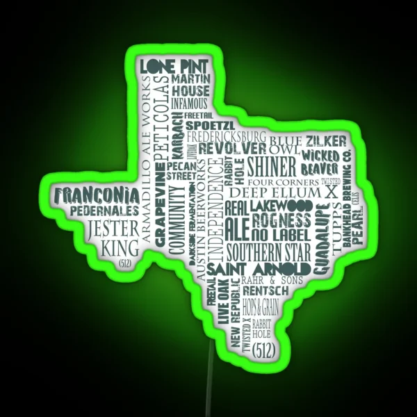 Texas Beer Lovers Merch Dark Turqouise RGB Neon Sign