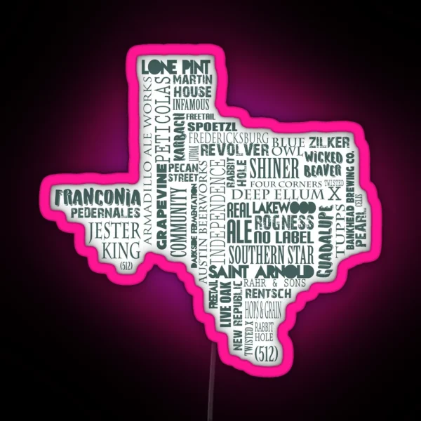Texas Beer Lovers Merch Dark Turqouise RGB Neon Sign