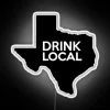 Texas local pride vibrant rgb color changing neon bar decor