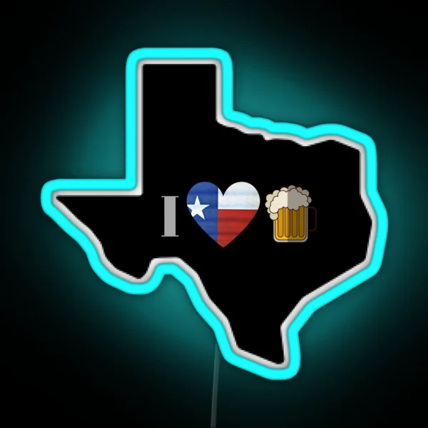 Texas Flag Beer RGB Neon Sign