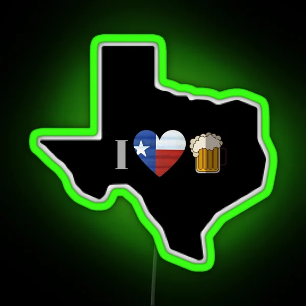 Texas Flag Beer RGB Neon Sign