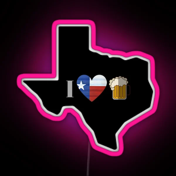 Texas Flag Beer RGB Neon Sign