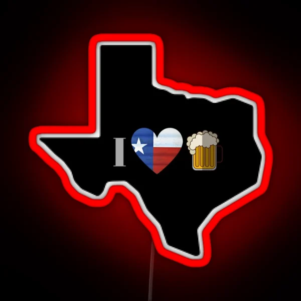 Texas Flag Beer RGB Neon Sign