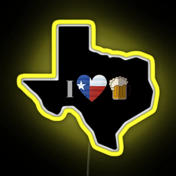 Texas Flag Beer RGB Neon Sign