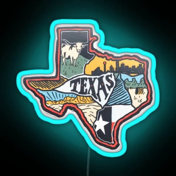 Texas Is Home RGB Neon Sign