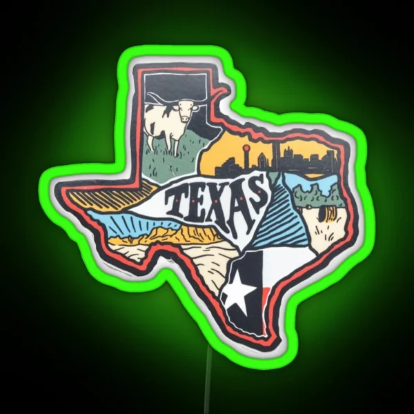 Texas Is Home RGB Neon Sign