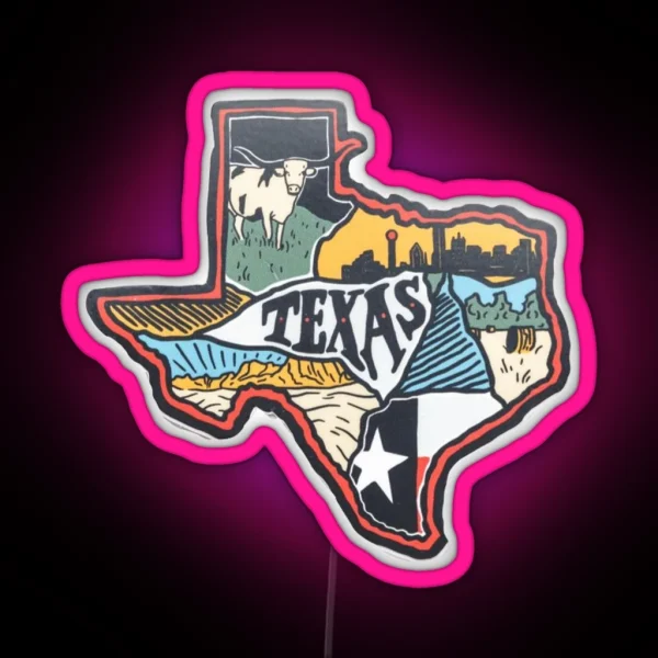 Texas Is Home RGB Neon Sign