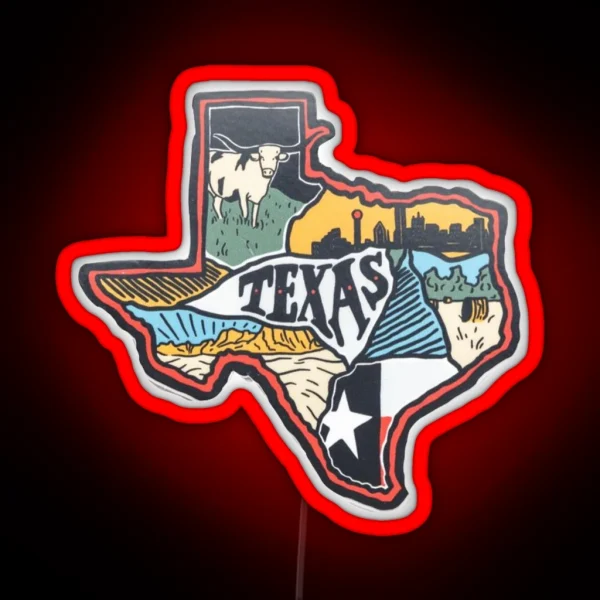Texas Is Home RGB Neon Sign
