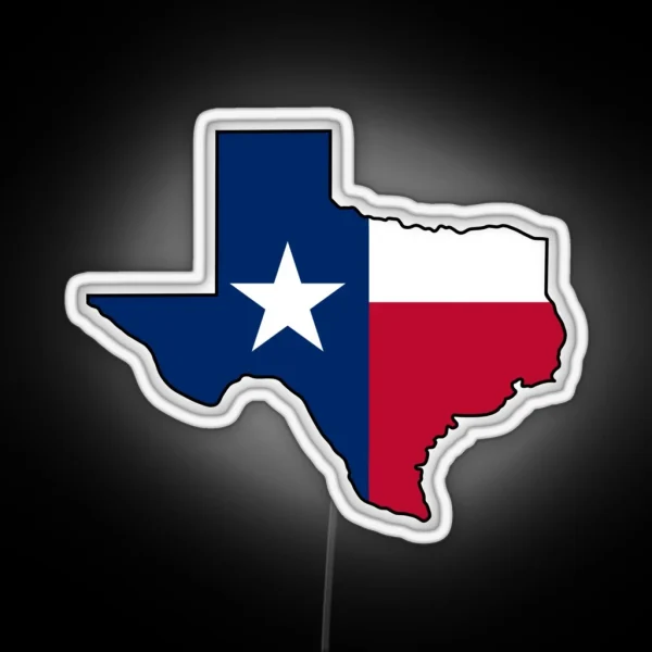 Texas With State Flag RGB Neon Sign