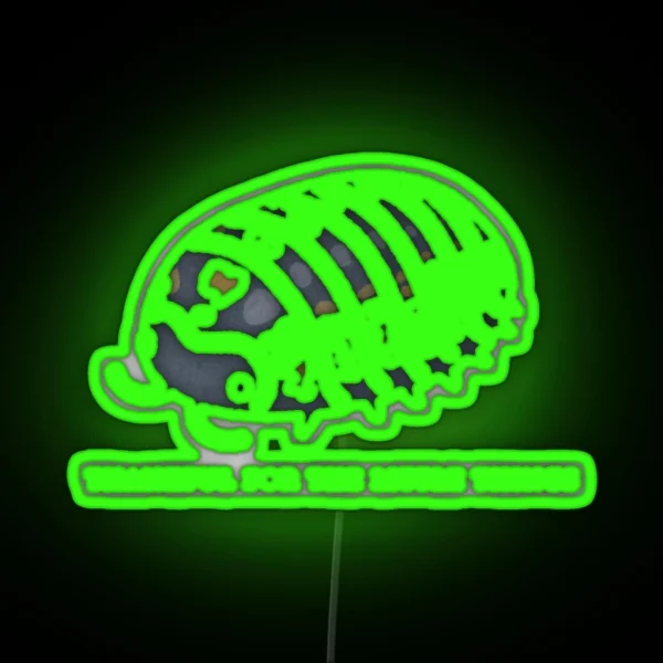 Thankful Pillbug Roly Poly RGB Neon Sign