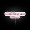 Vibrant, Neon Sign Depicting Sue's Unique Perspective in Colorful Letters