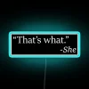 Iconic quote neon sign with vibrant RGB lighting display effects