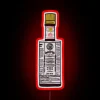 Glowing RGB neon light art adorning Angostura Bitters bottle silhouette