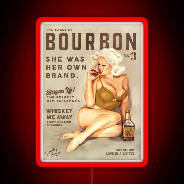 The Babes Of Bourbon Pinup Girl Art RGB Neon Sign