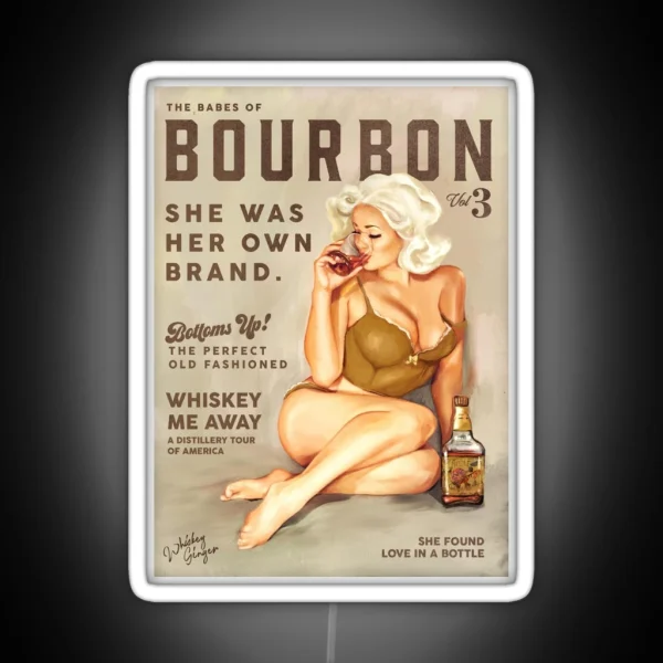The Babes Of Bourbon Pinup Girl Art RGB Neon Sign