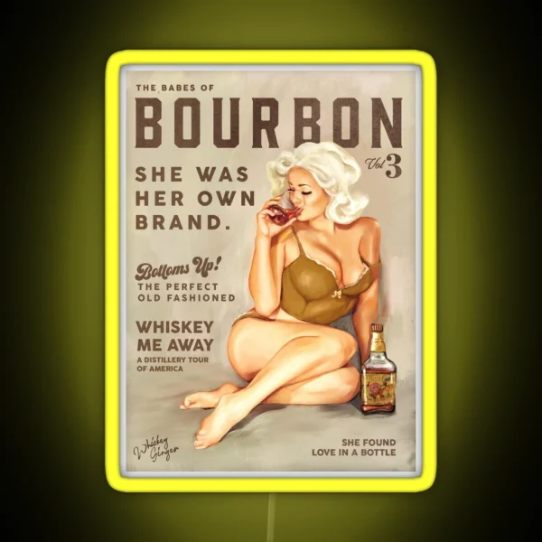 The Babes Of Bourbon Pinup Girl Art RGB Neon Sign
