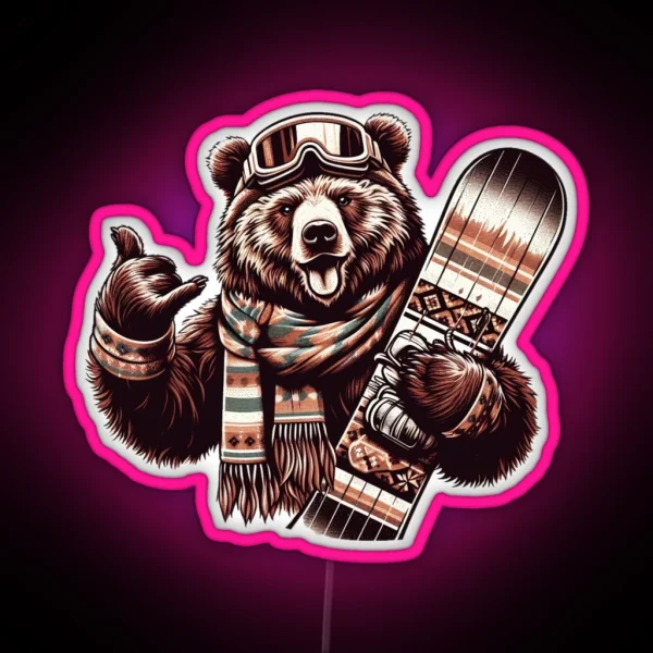 The Bear Shaka RGB Neon Sign