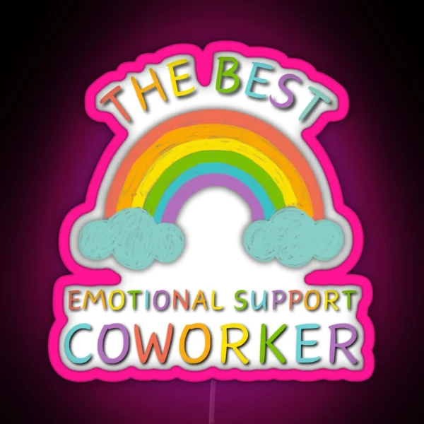 The Best Emotional Support Coworker RGB Neon Sign