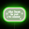 Optimistic Home Decor Neon Sign with Colorful Motivational Green Pink Glitter