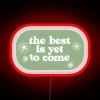 Vintage inspired optimism neon sign featuring pastel green and pink letters