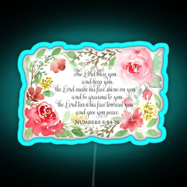 The Blessing Numbers 6 24 26 Scripture Art RGB Neon Sign