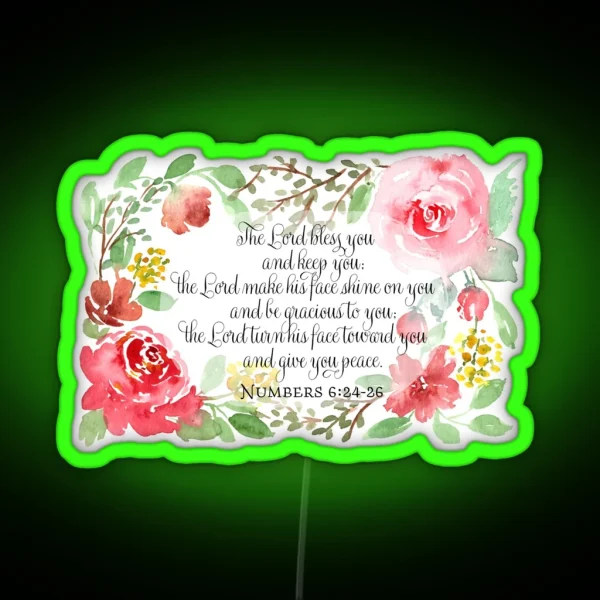 The Blessing Numbers 6 24 26 Scripture Art RGB Neon Sign