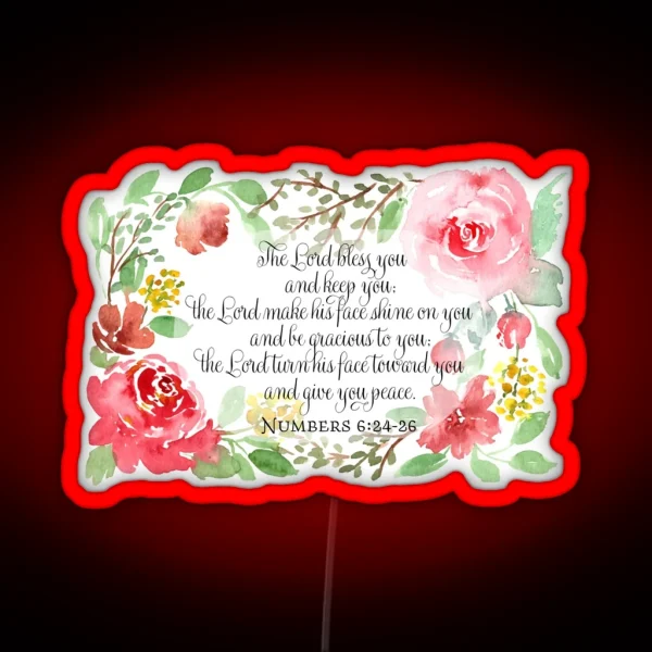 The Blessing Numbers 6 24 26 Scripture Art RGB Neon Sign
