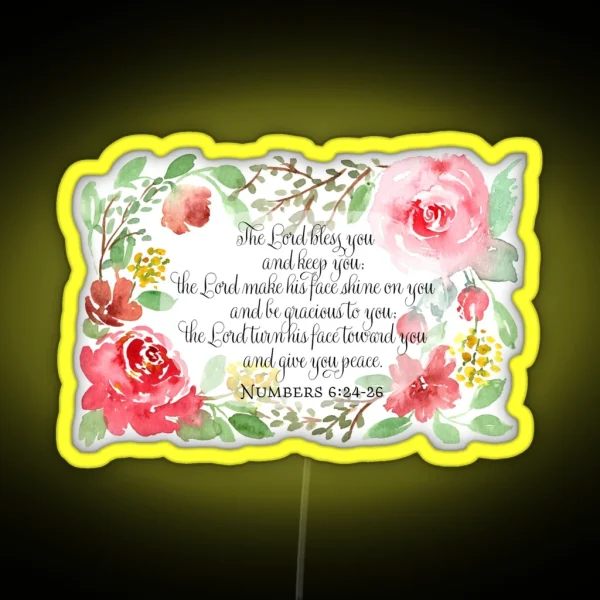 The Blessing Numbers 6 24 26 Scripture Art RGB Neon Sign