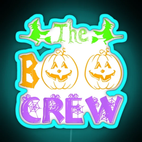 The Boo Crew Halloween Men Women Funny RGB Neon Sign