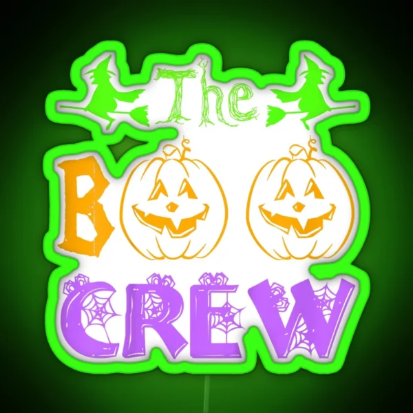 The Boo Crew Halloween Men Women Funny RGB Neon Sign