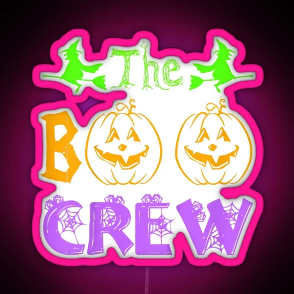 The Boo Crew Halloween Men Women Funny RGB Neon Sign