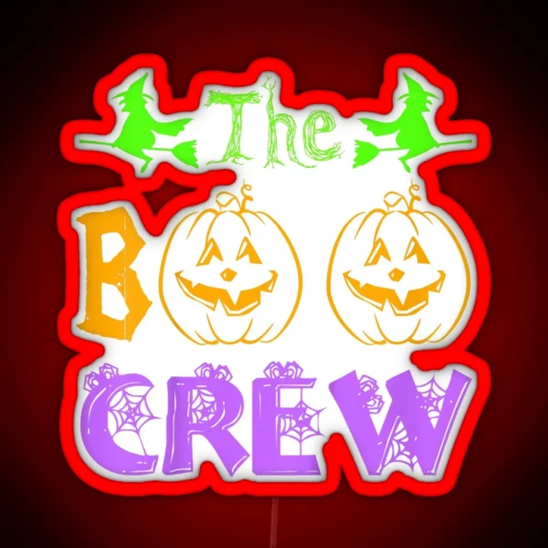 The Boo Crew Halloween Men Women Funny RGB Neon Sign