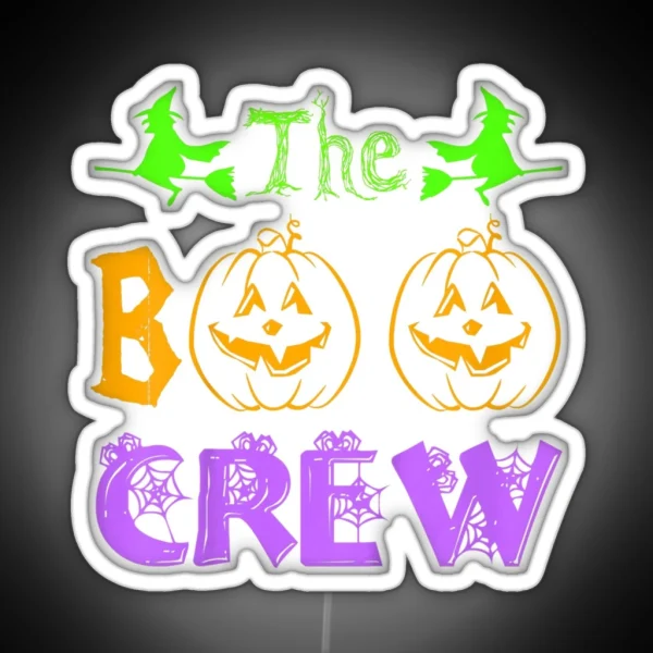 The Boo Crew Halloween Men Women Funny RGB Neon Sign