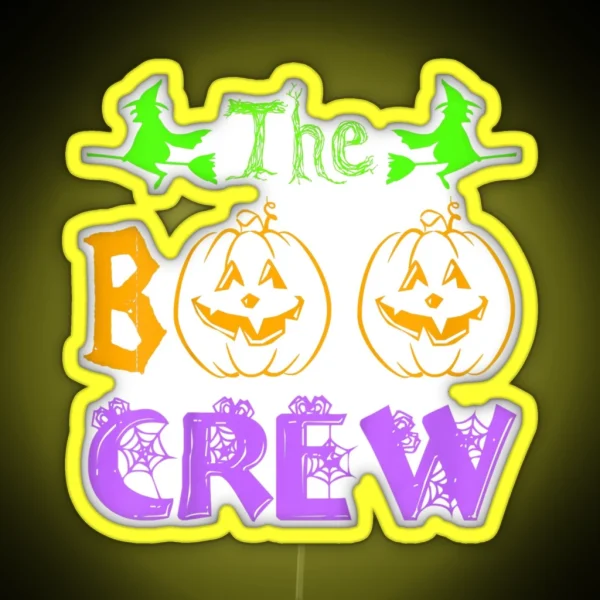 The Boo Crew Halloween Men Women Funny RGB Neon Sign
