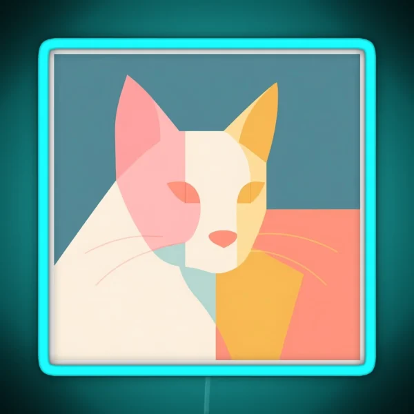 The Cat As Bauhaus Style Art RGB Neon Sign
