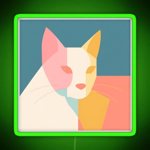 The Cat As Bauhaus Style Art RGB Neon Sign