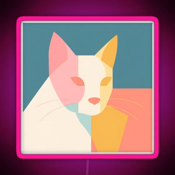 The Cat As Bauhaus Style Art RGB Neon Sign