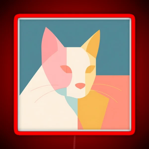 The Cat As Bauhaus Style Art RGB Neon Sign