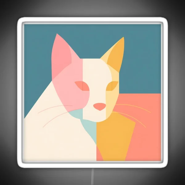 The Cat As Bauhaus Style Art RGB Neon Sign