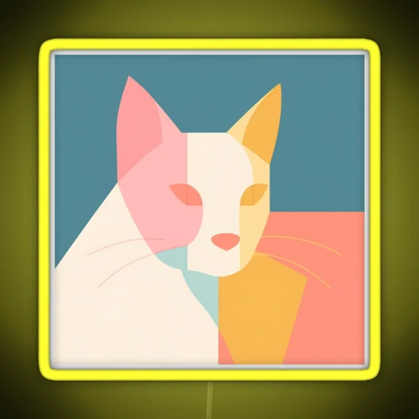 The Cat As Bauhaus Style Art RGB Neon Sign