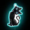 Whimsical neon decor featuring cat silhouette in colorful coraline design