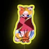 RGB LED Neon Sign with Musical Notes and Feline Theme