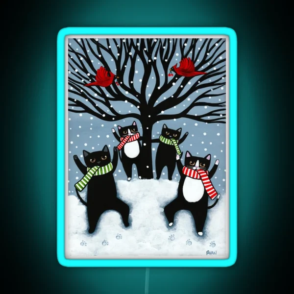 The Cats Celebration Of Winter RGB Neon Sign