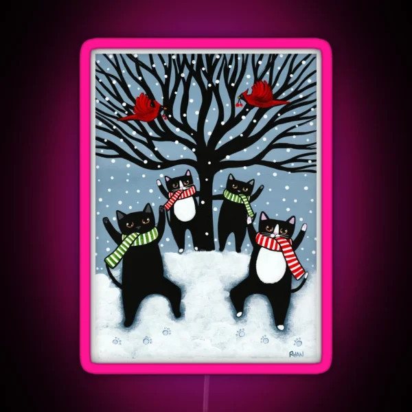 The Cats Celebration Of Winter RGB Neon Sign