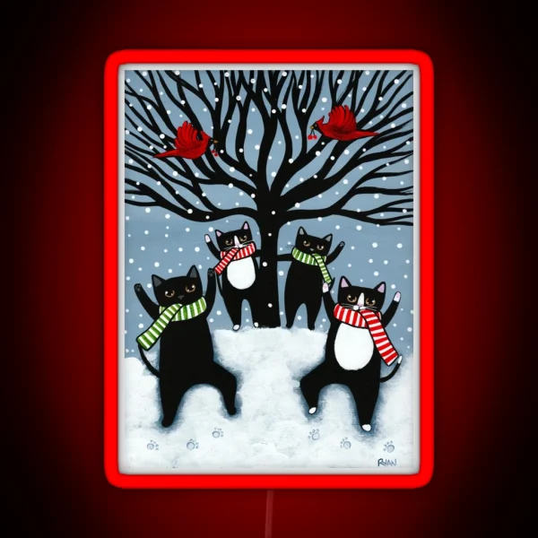 The Cats Celebration Of Winter RGB Neon Sign